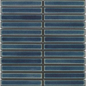 Blue ceramic subway tiles for kitchen or bathroom backsplash, durable and stylish, perfect for home renovation projects.