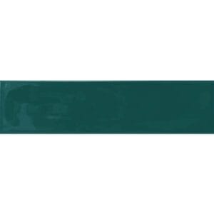 Shiny dark green ceramic tile, ideal for kitchen or bathroom backsplashes and wall decor, with a smooth glossy finish for modern interior design.