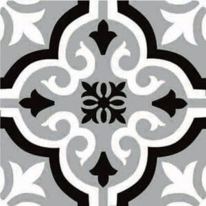 Imbued with classic tile pattern, black and white geometric design for flooring or wall decor.