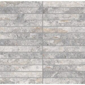 Natural grey stone tile with marble-like veining for flooring or wall decor.