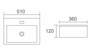 Ceramic kitchen sink with detailed dimensions for home renovation and plumbing projects.