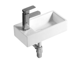 MINI Wall Hung Basin with Brackets - Right Hand Tap Hole