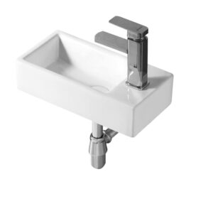 MINI Wall Hung Basin with Brackets - Left Hand Tap Hole