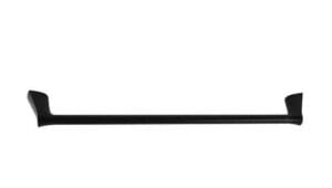 Heavy-duty black steel rake head for gardening and landscaping tools, ideal for professional and DIY use. Durable design suitable for various soil types and gardening tasks.