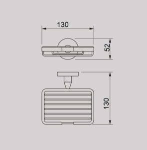 Aluminum floor drain with adjustable mounting flange, 130mm x 52mm, for efficient water drainage in construction and plumbing projects.