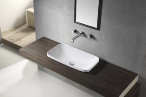 MILAN 500 Half Insert Basin in Gloss White Finish
