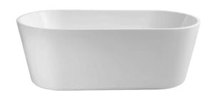 Sleek white freestanding bathtub for modern bathroom renovation and comfort. Perfect for relaxing baths, high-quality fixtures, and stylish design. Durable and easy to install.