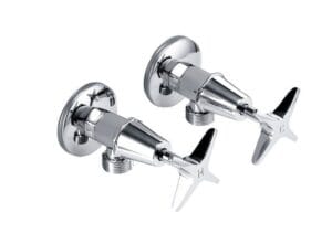 Chrome wall-mounted tap valves for plumbing and bathroom fixtures, perfect for residential and commercial use. Durable, high-quality fittings available at Builders Warehouse Online.
