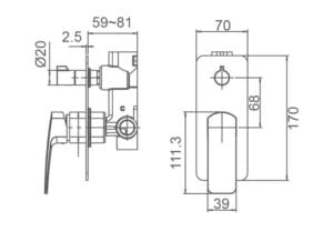 Precision plumbing fitting technical drawing with detailed measurements for building and renovation projects.