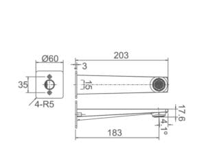 Heavy-duty door hinge with detailed technical drawing, suitable for construction and home improvement projects. Designed for durability and precise installation.