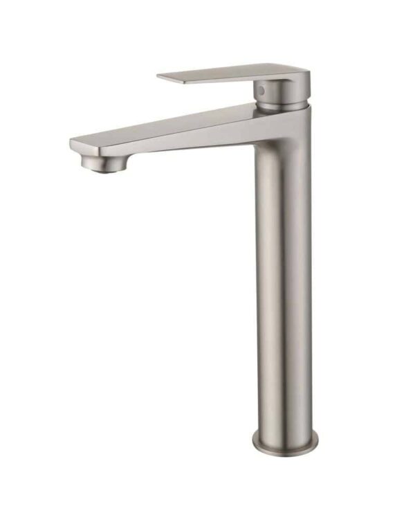 Modern stainless steel kitchen sink faucet with a sleek, minimalist design, ideal for upgrading home kitchens and enhancing functionality with quality plumbing fixtures.