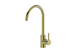 JESS Goose Neck Sink Mixer in Brushed Brass