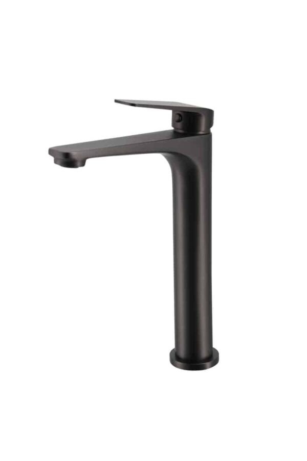 Modern black kitchen sink faucet with sleek design, durable construction, and easy-to-use single lever handle for seamless water control. Ideal for bathroom or kitchen remodeling projects.