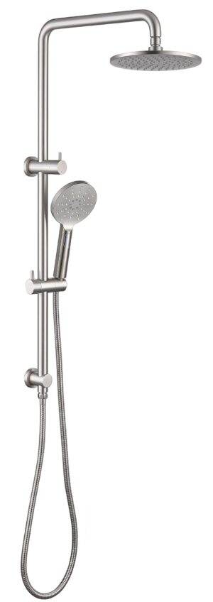 NIKO Multifunction Shower Rail Brushed Nickel Round Handpiece