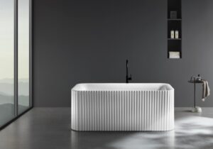 PIAZA Square Free Standing Bath Tub 1680mm - Matte White