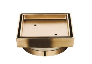 115 x 115mm Tile Insert Shower Grate - Brushed Brass