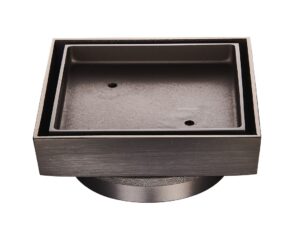 115 x 115mm Tile Insert Shower Grate - Gun Metal