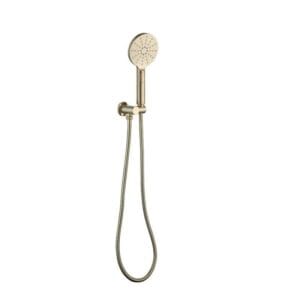 RAINJET Round Shower Head on Bracket - Brushed Brass