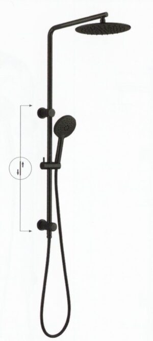KENZO Round Multifunction Shower Rail in Matte Black