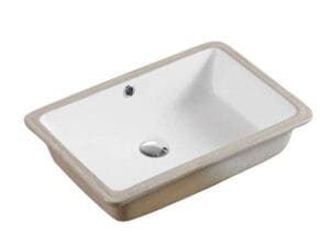 Stainless steel kitchen sink with beige ceramic tray, ideal for renovations, renovations, and home improvement projects at Builders Warehouse Online.