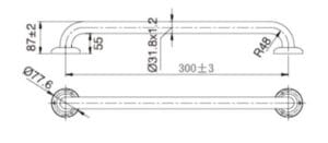 Heavy-duty stainless steel grab bar for bathroom safety and accessibility, ideal for showers and toilets. Durable, rust-resistant, and easy to install. Enhance safety in any bathroom.