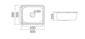 350 words 2. High-quality stainless steel kitchen sink with 50cm width, depth 20cm, and durable construction, perfect for modern kitchens.