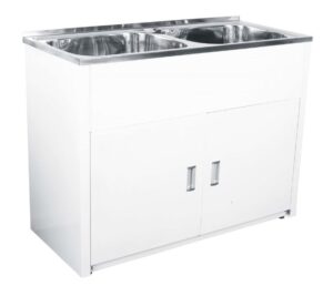 LAVASSA 45L Double Bowl Laundry Trough and Cabinet