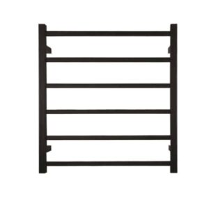 Non Heated Towel Ladder - Square 6 Bar - Matte Black