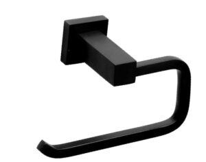 QUBI BLACK Toilet Roll Holder in Matte Black