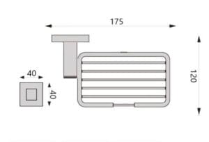 Magnetic towel rail with detailed dimensions, ideal for bathroom renovation and heating solutions. Durable metal construction, suitable for modern and contemporary bathroom designs.