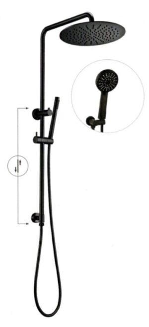 NIXON Multifunction Shower Rail - Gun Metal - Slimline Handpiece