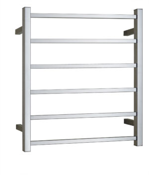 Heated Towel Ladder - Square 6 Bar - Chrome