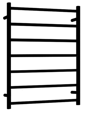 Non Heated Towel Ladder - Round 7 Bar - Matte Black