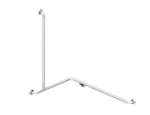 L-SHAPE with Extension Shower Grab Rail - Stainless Steel  LH
