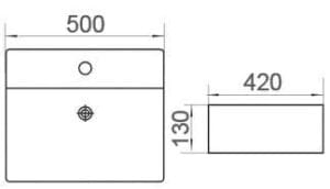 - High-quality bathroom vanity with durable design, measuring 500mm width, 420mm depth, and 130mm height, perfect for modern home renovations.