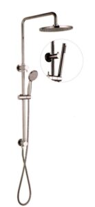 MONDO Multifunction Shower Rail Brushed Nickel Slimline Handpiece
