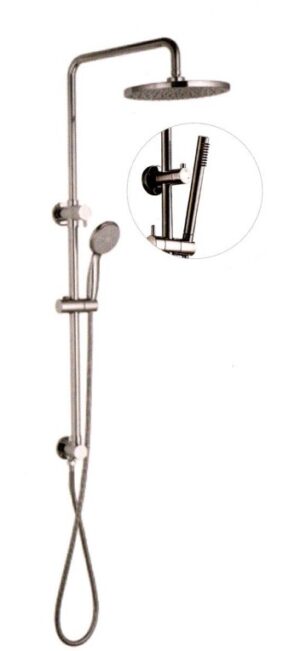 MONDO Multifunction Shower Rail Brushed Nickel Slimline Handpiece