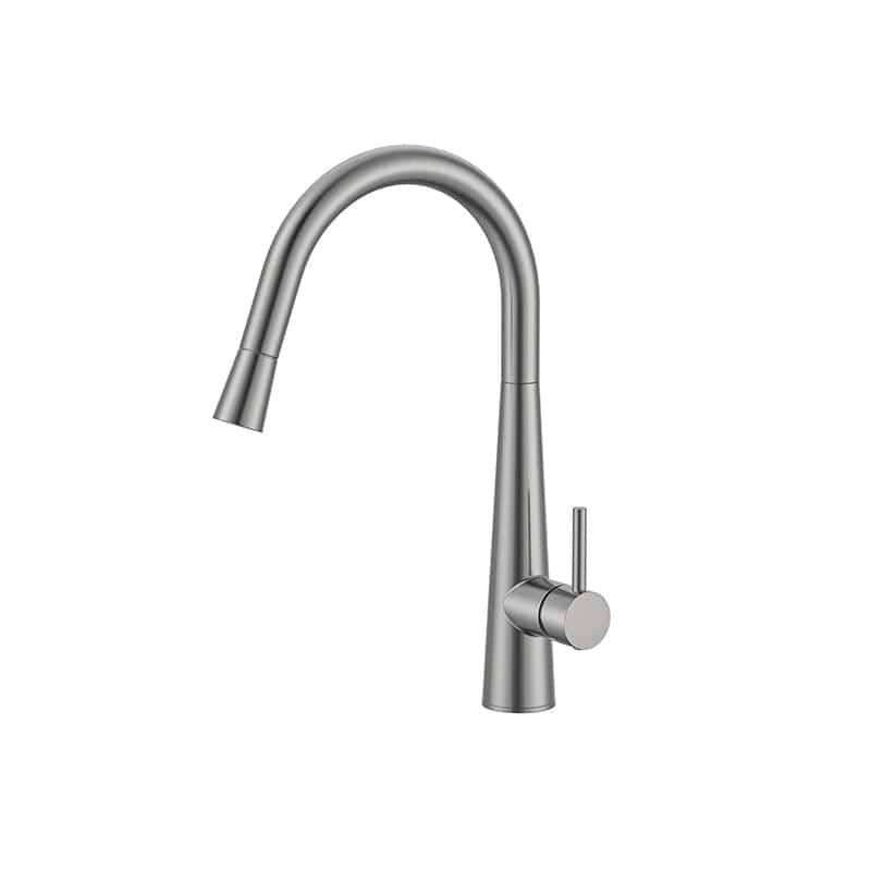 Premium JESS Goose Neck Sink Mixer with Pull Out Magnet Head in Brushed Nickel – PVD Finish