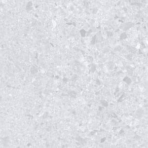 Bright white terrazzo flooring tile with subtle speckled pattern, ideal for modern construction and renovation projects. Perfect for flooring, countertops, and interior design.