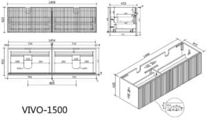 High-quality outdoor double sink and countertop with precise measurements, perfect for plumbing or kitchen renovation projects on Builders Warehouse Online.