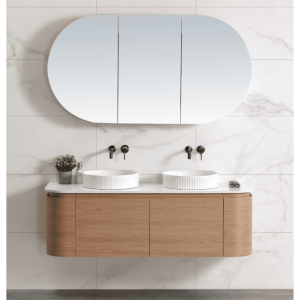MILAN 1500mm Wall Hung Vanity with artificial stone top and double bowl layout