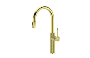TIARA Sink Mixer- Brushed Brass With Retractable Pull Out Nozzle