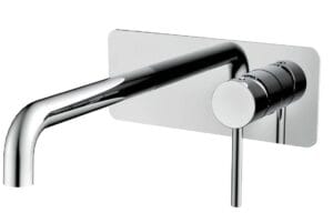 Chrome wall-mounted kitchen faucet with a modern design, single-lever control, and durable construction for premium kitchen renovation projects.