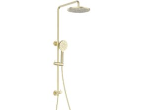 ROLEX Multifunction Shower Rail Brushed Brass Round Handpiece