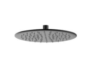 Large modern rainfall showerhead for bathrooms, durable matte black finish, easy install, perfect for bathroom renovation and upgrade.
