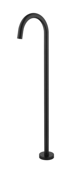 Black kitchen or bathroom tap faucet, modern tall design, suitable for home renovation and plumbing projects.