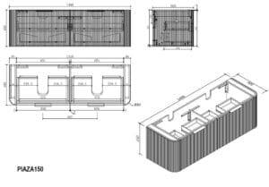 High-quality outdoor building plan drawing showing detailed measurements, construction specifications, and design layout for custom-built wooden structures and outdoor furniture.