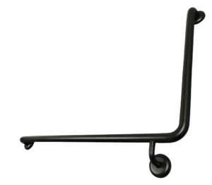 MOBI CARE 950x600mm Grab Rail - Matte Black (LH Facing Toilet)