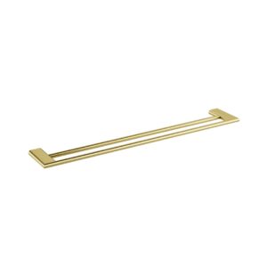 KENZO 750mm Double Towel Rail - Brushed Brass