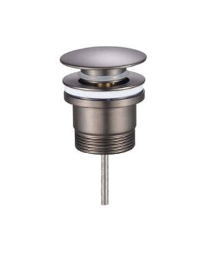 Brass bathroom sink drain assembly with stainless steel finishing and threaded pipe for easy installation, designed for durable and leak-proof plumbing connections.